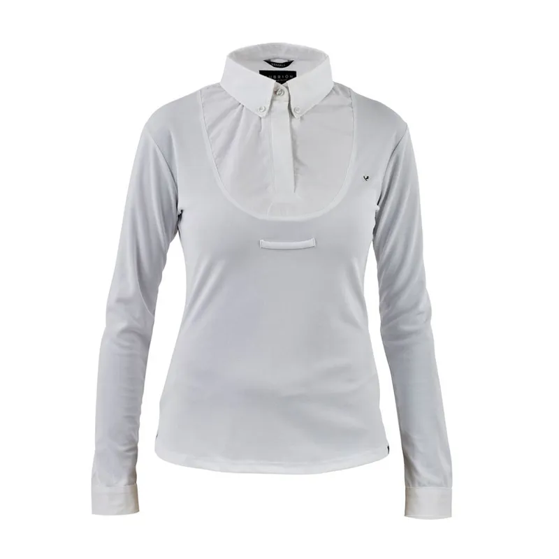 Aubrion Long Sleeve Tie Shirt - Young Rider in White